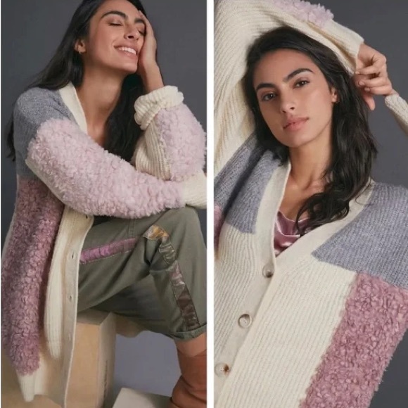 ‼️RARE‼️🎸ANTHROPOLOGIE🎸🔥NWT🔥Olivia Textured Cardigan in Ivory— SP - Picture 2 of 13